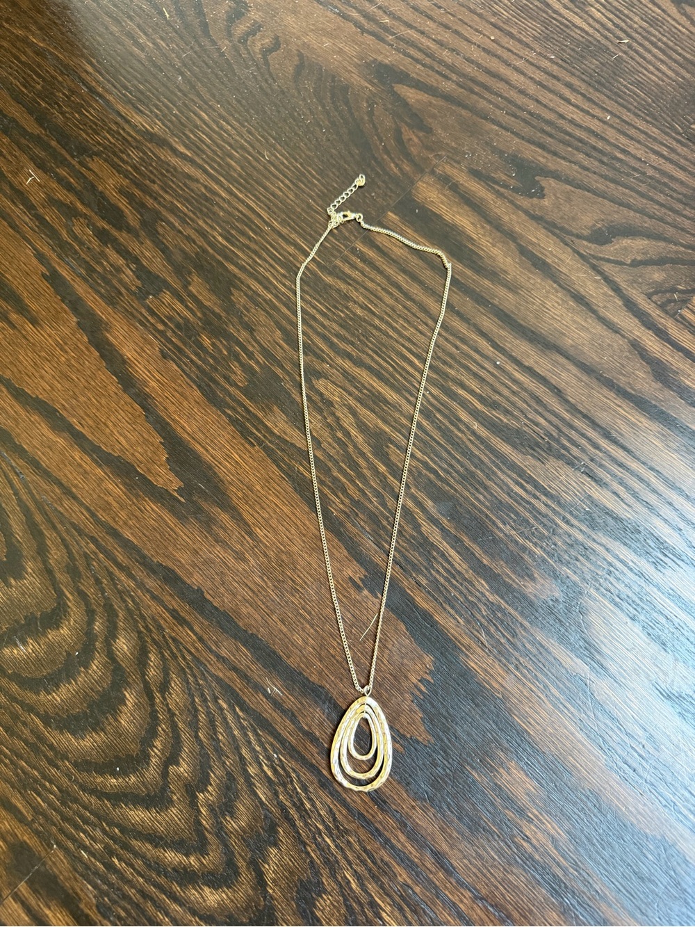 Gold-tone Multi-teardrop Pendant Necklace